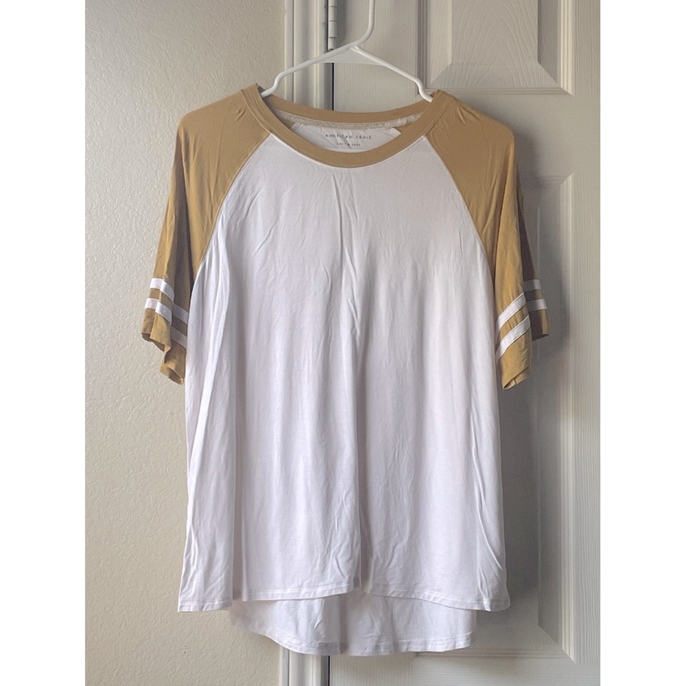 2/$12 American Eagle NWOT Soft and Sexy Tee - White / Yellow